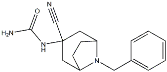 1-(8-benzyl-3-cyano-8-azabicyclo[3.2.1]octan-3-yl)urea Struktur