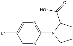 1-(5-BROMOPYRIMIDIN-2-YL)PYRROLIDINE-2-CARBOXYLIC ACID Struktur