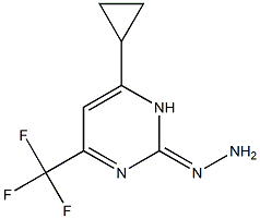 1-(6-cyclopropyl-4-(trifluoromethyl)pyrimidin-2(1H)-ylidene)hydrazine Struktur