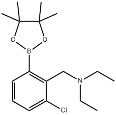 {[2-chloro-6-(tetramethyl-1,3,2-dioxaborolan-2-yl)phenyl]methyl}diethylamine Struktur