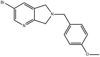 3-broMo-6-(4-Methoxybenzyl)-6,7-dihydro-5H-pyrrolo[3,4-b]pyridine Struktur