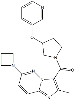 (6-(azetidin-1-yl)-2-MethyliMidazo[1,2-b]pyridazin-3-yl)(3-(pyridin-3-yloxy)pyrrolidin-1-yl)Methanone Struktur