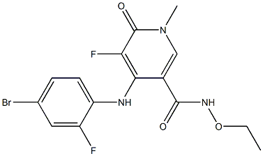 4-((4-broMo-2-fluorophenyl)aMino)-N-ethoxy-5-fluoro-1-Methyl-6-oxo-1,6-dihydropyridine-3-carboxaMide Struktur