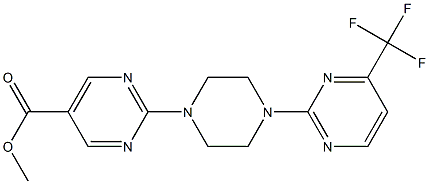 Methyl 2-(4-(4-(trifluoroMethyl)pyriMidin-2-yl)piperazin-1-yl)pyriMidine-5-carboxylate Struktur