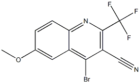 4-BROMO-6-METHOXY-2-TRIFLUOROMETHYL-QUINOLINE-3-CARBONITRILE Struktur