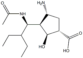 (1S,2S,3R,4R)-3-((R)-1-acetaMido-2-ethylbutyl)-4-aMino-2-hydroxycyclopentanecarboxylic acid Struktur