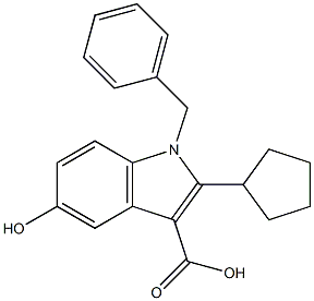 1-benzyl-2-cyclopentyl-5-hydroxy-1H-indole-3-carboxylic acid Struktur