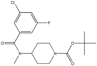 N-(tert-Butyloxycarbonyl-piperidin-4-yl)Methyl-3-chloro-5-fluorobenzaMide Struktur