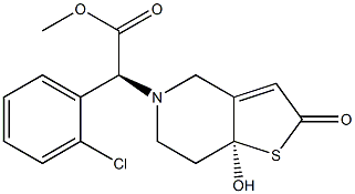 Methyl (2S)-2-[(7aS)-7a-Hydroxy-2-oxo-2H,4H,5H,6H,7H,7aH-thieno[3,2-c]pyridin-5yl]-2-(2-chlorophenyl)acetate Struktur