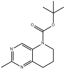 2-Methyl-7,8-dihydro-6H-pyrido[3,2-d]pyriMidine-5-carboxylic acid tert-butyl ester Struktur