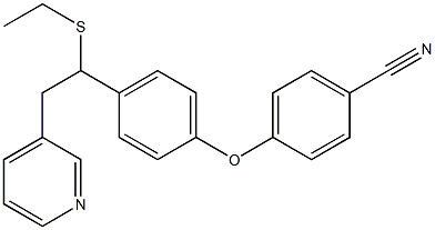 4-(4-(1-(ethylthio)-2-(pyridin-3-yl)ethyl)phenoxy)benzonitrile Struktur