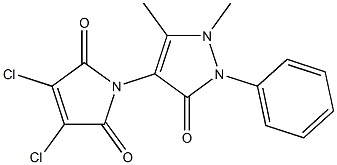 3,4-Dichloro-1-(1,5-dimethyl-3-oxo-2-phenyl-2,3-dihydro-1H-pyrazol-4-yl)-2,5-dihydro-1H-pyrrole-2,5-dione Struktur