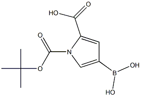 4-borono-1-(tert-butoxycarbonyl)-1H-pyrrole-2-carboxylic acid Struktur