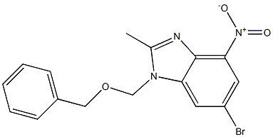 1-((benzyloxy)Methyl)-6-broMo-2-Methyl-4-nitro-1H-benzo[d]iMidazole Struktur