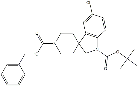 1'-benzyl 1-tert-butyl 5-chlorospiro[indoline-3,4'-piperidine]-1,1'-dicarboxylate Struktur