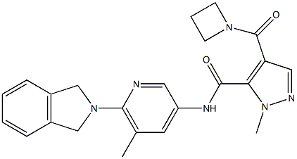 4-(azetidine-1-carbonyl)-N-(6-(isoindolin-2-yl)-5-Methylpyridin-3-yl)-1-Methyl-1H-pyrazole-5-carboxaMide Struktur