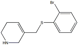 5-(((2-broMophenyl)thio)Methyl)-1,2,3,6-tetrahydropyridine Struktur