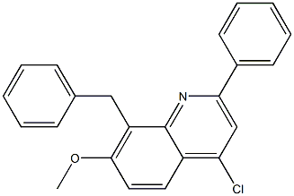 8-benzyl-4-chloro-7-Methoxy-2-phenylquinoline Struktur