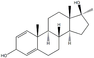 17 alpha Methyl 1, 4 androstadiene 3, 17 diol Struktur