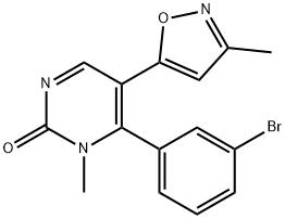 6-(3-broMophenyl)-1-Methyl-5-(3-Methylisoxazol-5-yl)pyriMidin-2(1H)-one Struktur