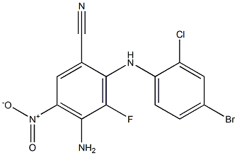 4-aMino-2-(4-broMo-2-chlorophenylaMino)-3-fluoro-5-nitrobenzonitrile Struktur