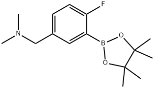 1-(4-Fluoro-3-(4,4,5,5-tetramethyl-1,3,2-dioxaborolan-2-yl)phenyl)-N,N-dimethylmethanamine Struktur