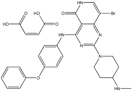 8-BroMo-2-(4-(MethylaMino)piperidin-1-yl)-4-((4-phenoxyphenyl)aMino)pyrido[4,3-d]pyriMidin-5(6H)-one Maleate Struktur