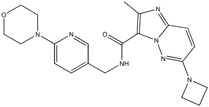 6-(azetidin-1-yl)-2-Methyl-N-((6-Morpholinopyridin-3-yl)Methyl)iMidazo[1,2-b]pyridazine-3-carboxaMide Struktur