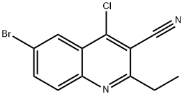 6-broMo-4-chloro-2-ethylquinoline-3-carbonitrile Struktur