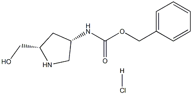 (2S,4S)-2-hydroxyMethyl-4-CBZ-aMino Pyrrolidine-HCl Struktur