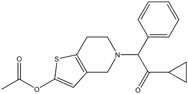 2-[2-(Acetyloxy)-6,7-dihydrothieno[3,2-c]pyridin-5(4H)-yl]-1-cyclopropyl-2-phenylethanone Struktur