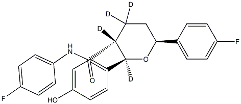 (2R,3R,6S)-N,6-Bis(4-fluorophenyl)tetrahydro-2-(4-hydroxyphenyl)-2H-pyran-3-carboxaMide-d4 Struktur