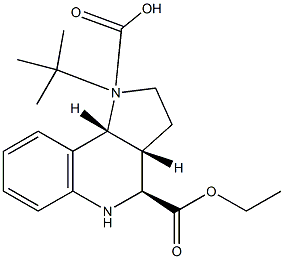 (3AR,4S,9BR)-1-TERT-BUTYL 4-ETHYL 3,3A,4,5-TETRAHYDRO-1H-PYRROLO[3,2-C]QUINOLINE-1,4(2H,9BH)-DICARBOXYLATE Struktur