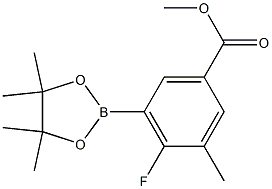 Methyl 4-fluoro-3-methyl-5-(tetramethyl-1,3,2-dioxaborolan-2-yl)benzoate Struktur