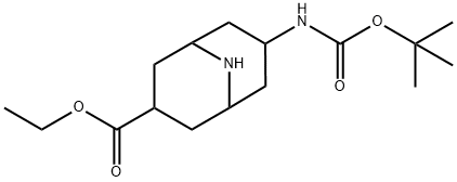 Ethyl 7-(Boc-aMino)-9-azabicyclo[3.3.1]nonane-3-carboxylate Struktur