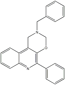 2-benzyl-5-phenyl-2,3-dihydro-1H-[1,3]oxazino[6,5-c]quinoline Struktur