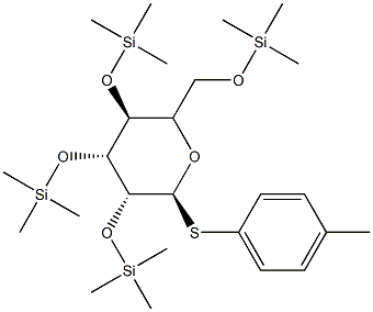 (2S,3R,4R,5S)-2-(p-Tolylthio)-3,4,5-tri(triMethylsilyloxy)-6-[(triMethylsilyloxy)Methyl]tetrahydropyran Struktur