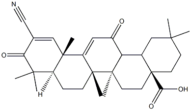 (4aS,6aR,6bS,8aR,12aS)-11-cyano-2,2,6a,6b,9,9,12a-heptaMethyl-10,14-dioxo-1,2,3,4,4a,5,6,6a,6b,7,8,8a,9,10,12a,14,14a,14b-octadecahydropicene-4a-carboxylic acid Struktur