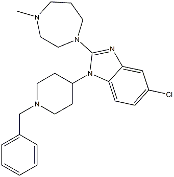 1-(1-benzylpiperidin-4-yl)-5-chloro-2-(4-Methyl-1,4-diazepan-1-yl)-1H-benzo[d]iMidazole Struktur