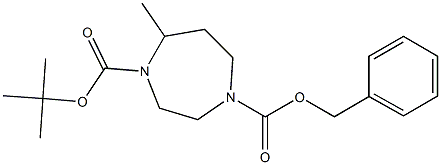 1-benzyl 4-tert-butyl 5-Methyl-1,4-diazepane-1,4-dicarboxylate Struktur