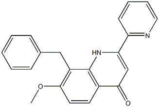 8-benzyl-7-Methoxy-2-(pyridin-2-yl)quinolin-4(1H)-one Struktur