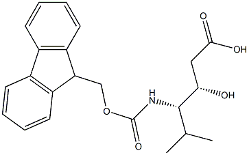 (3S,4S)-4-((((9H-fluoren-9-yl)Methoxy)carbonyl)aMino)-3-hydroxy-5-Methylhexanoic acid Struktur