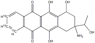 9-AMino-7,8,9,10-tetrahydro-6,7,11-trihydroxy-9-(1-hydroxyethyl)-5,12-naphthacenedione-13C3 Struktur