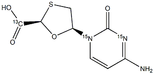 (2R-cis)-5-(4-aMino-2-oxo-1(2H)-pyriMidinyl)-1,3-oxathiolane-2-carboxylic Acid-13C,15N2 Struktur