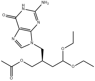 (R)-2-((2-aMino-6-hydroxy-9H-purin-9-yl)Methyl)-4,4-diethoxybutyl acetate Struktur