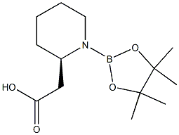 (R)-2-(1-(4,4,5,5-tetraMethyl-1,3,2-dioxaborolan-2-yl)piperidin-2-yl)acetic acid Struktur