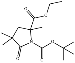 ETHYL N-BOC-2,4,4-TRIMETHYL-5-OXOPYRROLIDINE-2-CARBOXYLATE Struktur