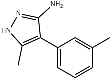 3-methyl-4-(3-methylphenyl)-1H-pyrazol-5-amine Struktur