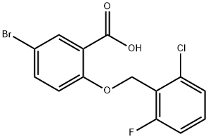 5-bromo-2-[(2-chloro-6-fluorobenzyl)oxy]benzoic acid Struktur