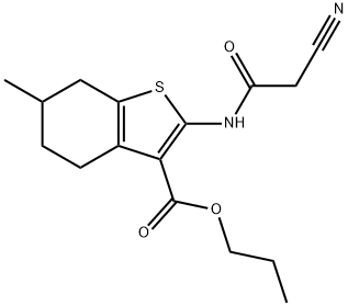 propyl 2-[(cyanoacetyl)amino]-6-methyl-4,5,6,7-tetrahydro-1-benzothiophene-3-carboxylate Struktur